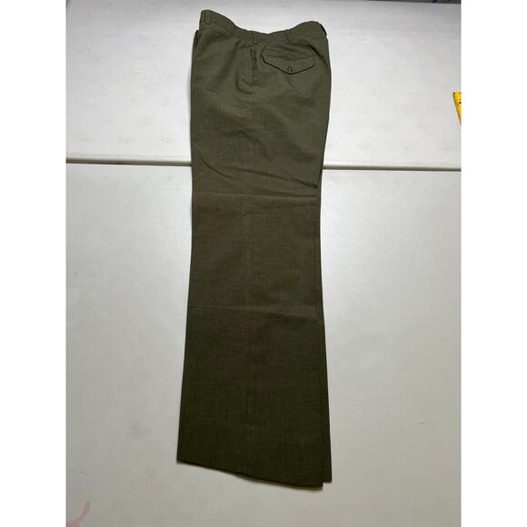 Vintage Military Dress Trousers Olive Green Straight Ideal Zipper KL Sayles 30 - Picture 14 of 15